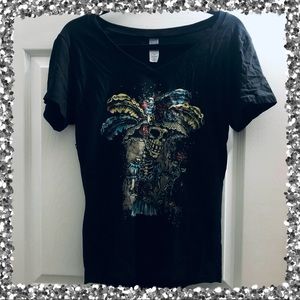 Random Graphic T-Shirt: Victorian Skeleton